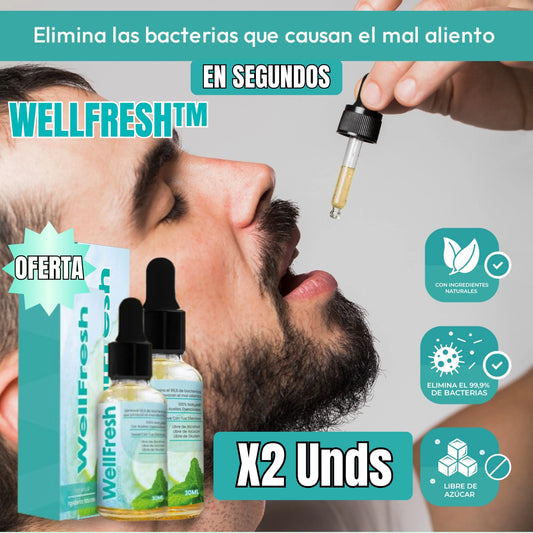 WELLFRESH™|Tratamiento Para 2 Meses, Elimina Mal Aliento Al Instante🌬️🍃