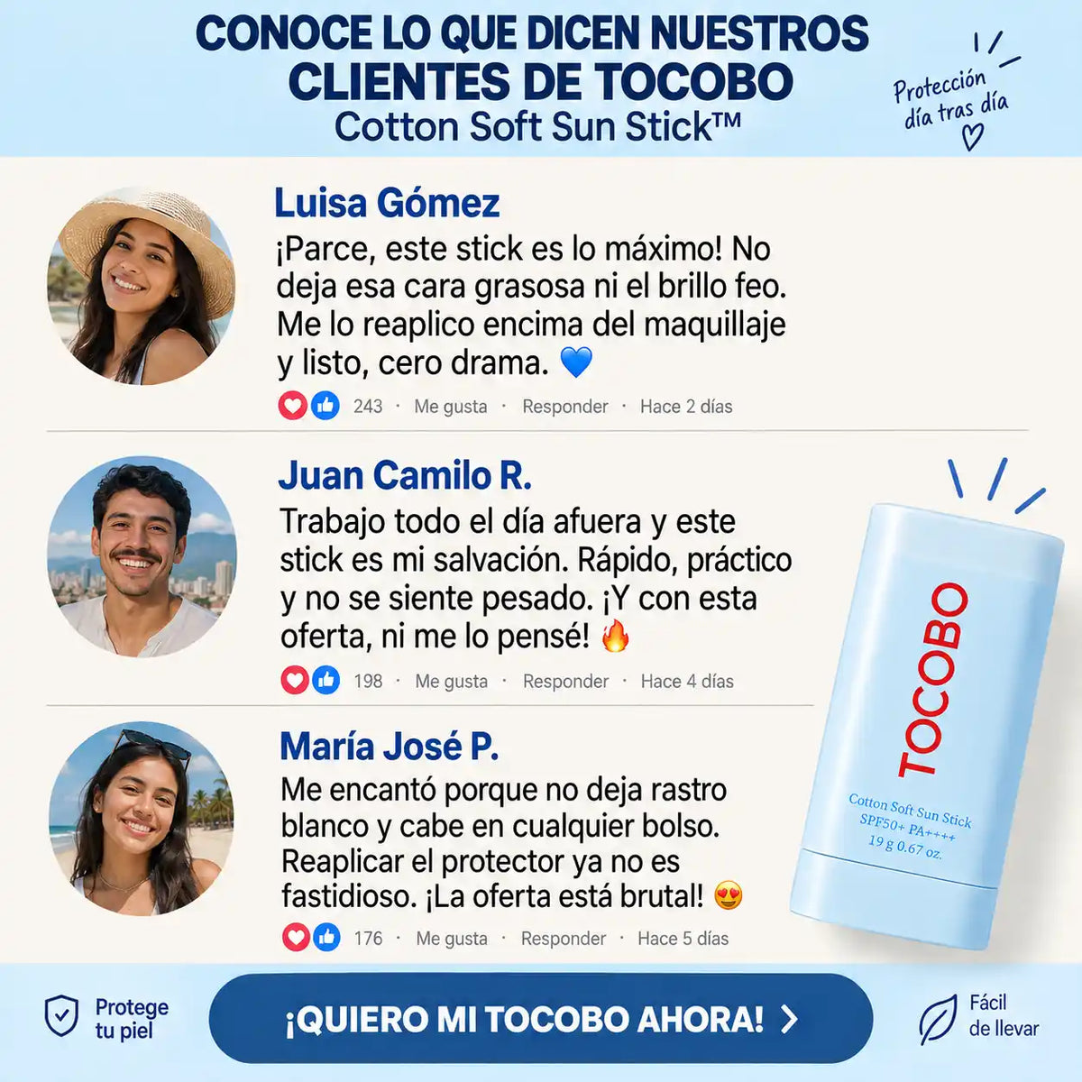 TOCOBO Stick™ | Protección SPF50+ sin sensación grasa