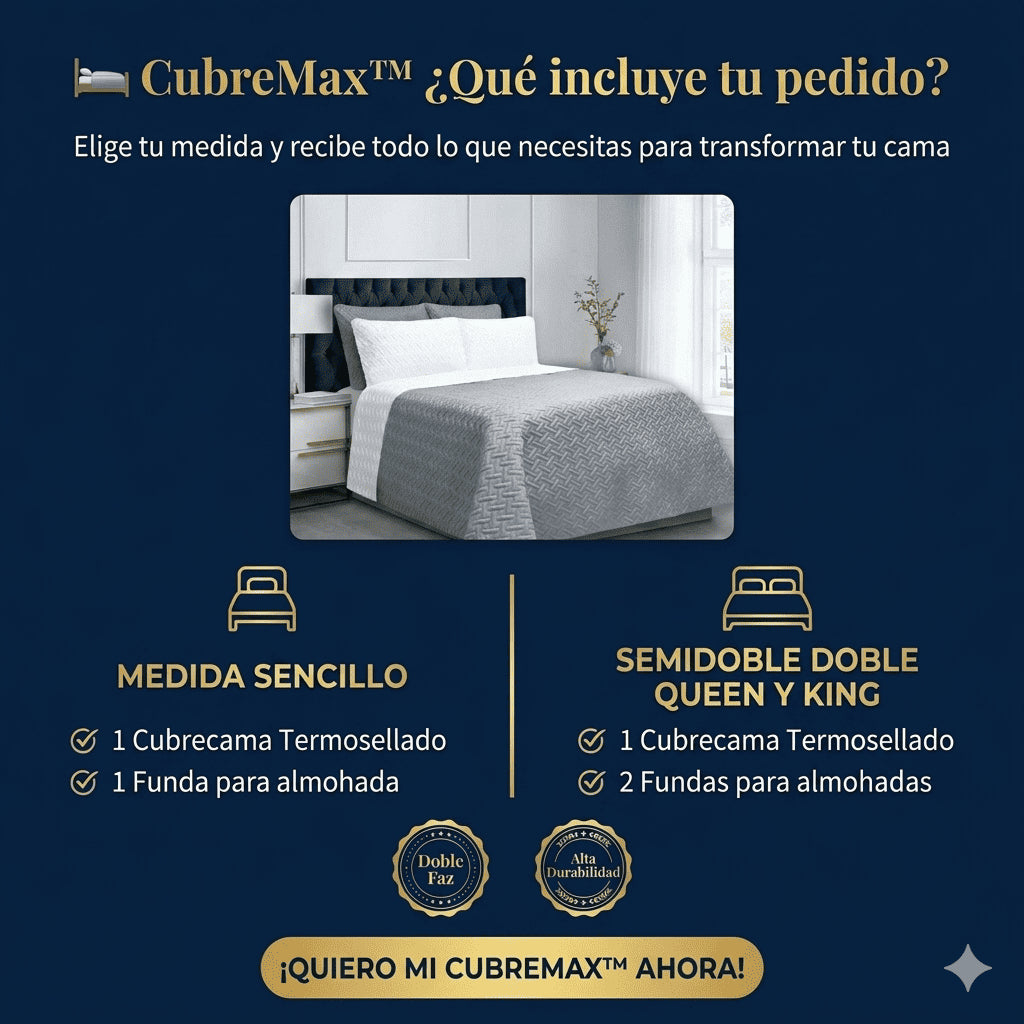 CubreMax Premium™ - Microfibra termosellada : Duradera, suave y fresca
