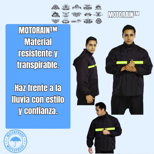 MOTORAIN™|TU IMPERMEABLE REFLECTIVO PARA MOTO: Ligero, Seguro, Resistente