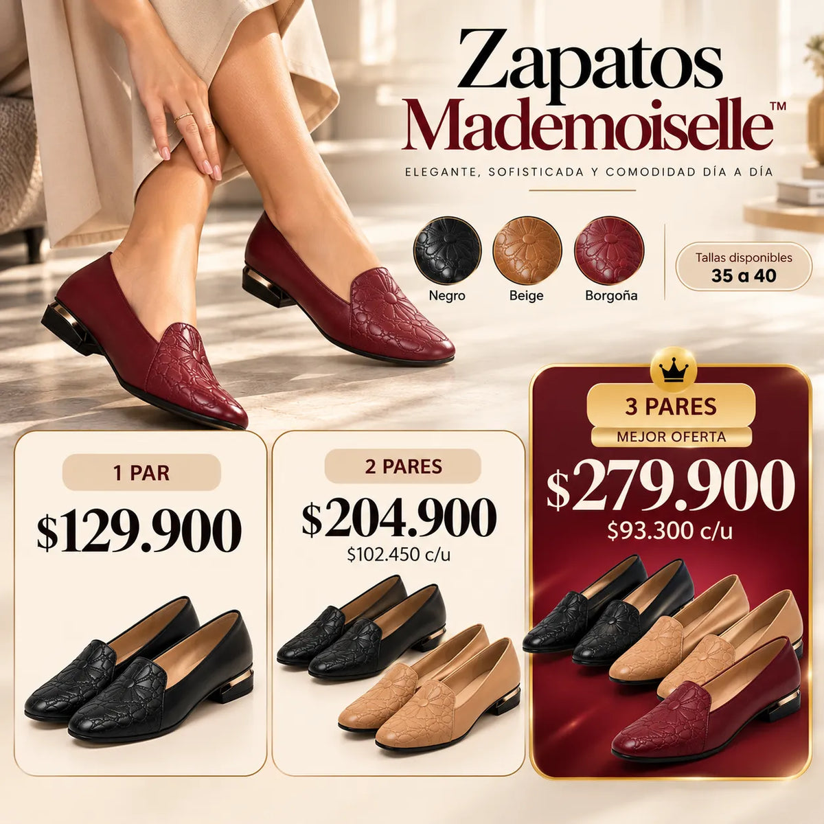 Zapatos Mademoiselle™ | Elegante, Sofisticada y Comodidad día a día