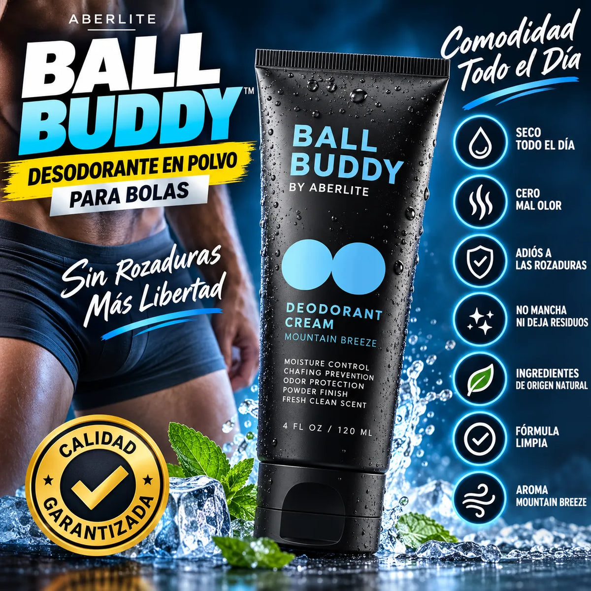 Ball Buddy™ | Elimina el sudor y mal olor de tu zona íntima todo el día