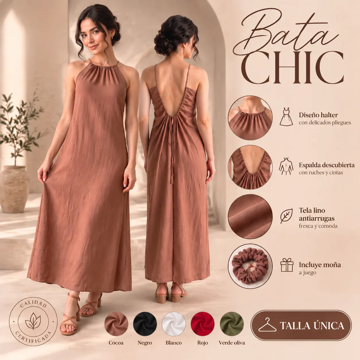 Bata Chic™ | Vestido ligero que combina elegancia, frescura y comodidad para ti