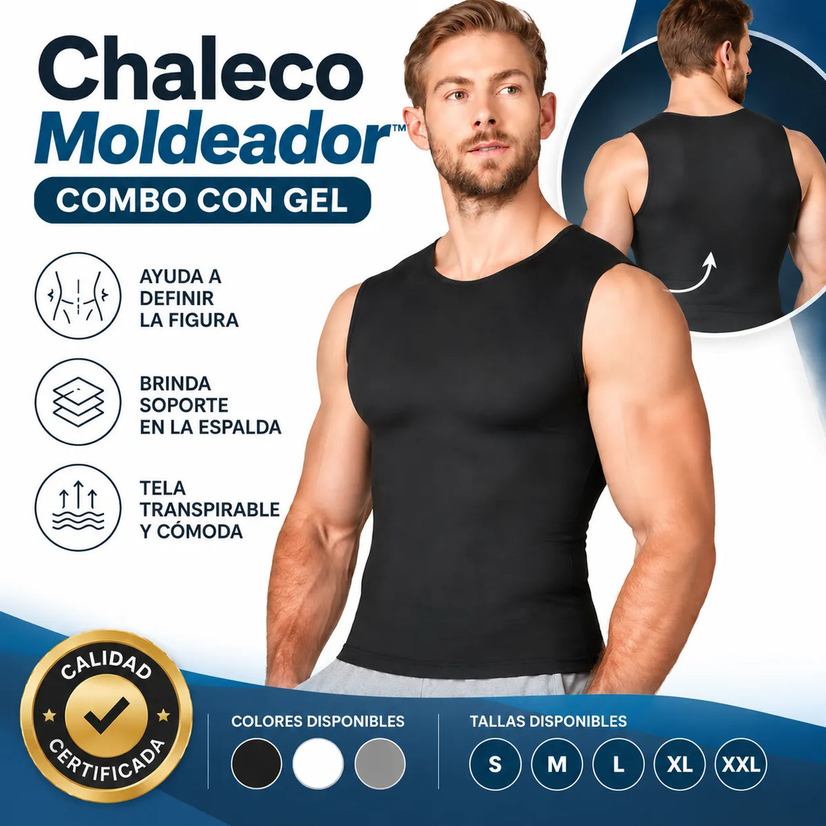 Chaleco Moldeador™ + Gel | Moldea tu figura y recupera tu confianza en tu día a día