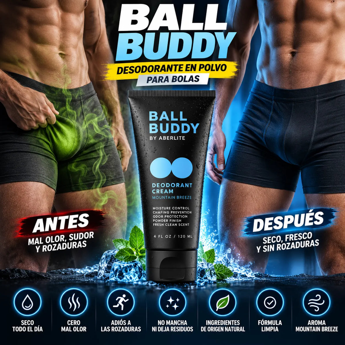 Ball Buddy™ | Elimina el sudor y mal olor de tu zona íntima todo el día
