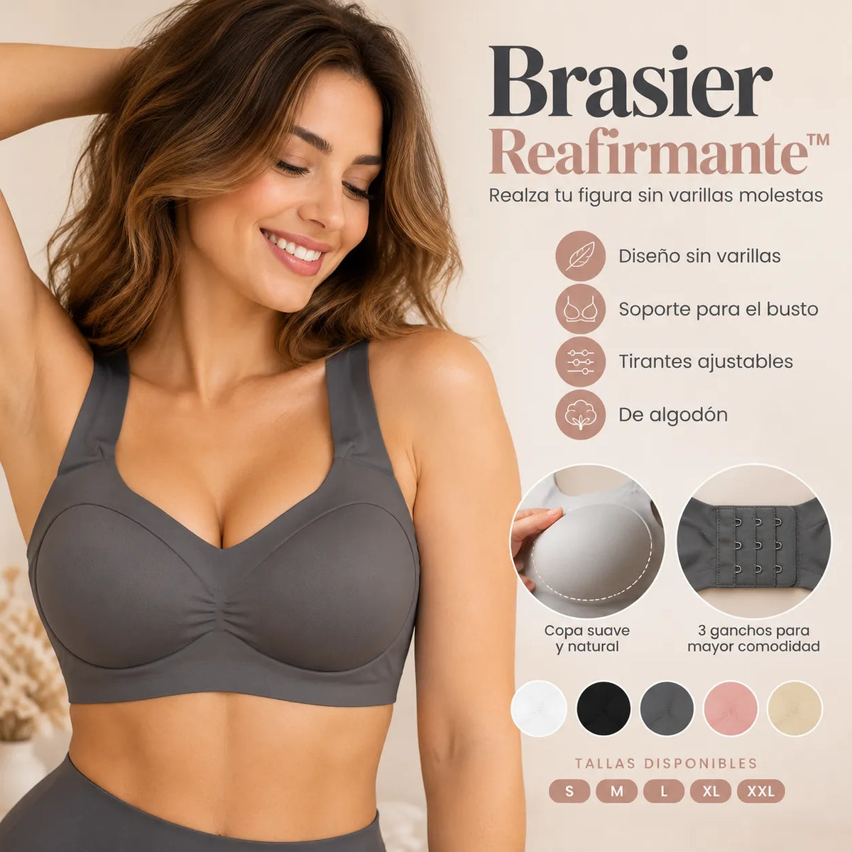 Brasier Reafirmante™ | Realza tu figura sin varillas molestas