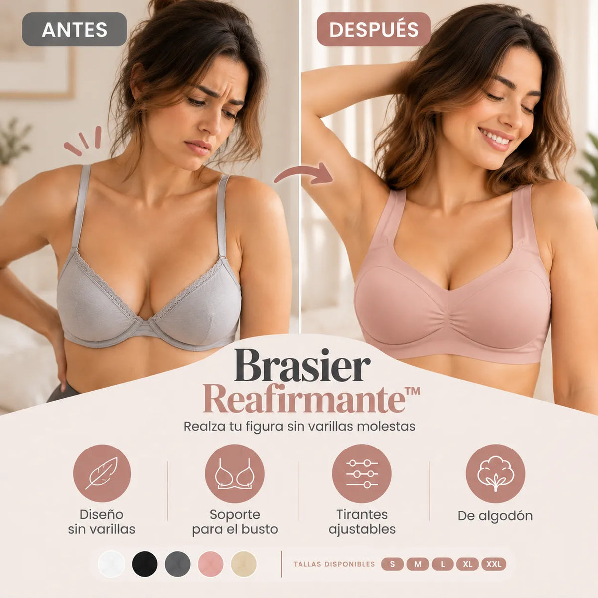 Brasier Reafirmante™ | Realza tu figura sin varillas molestas