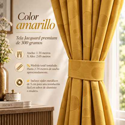 CORTINAS JACQUARD PREMIUM 300g | Elegancia, privacidad y descanso