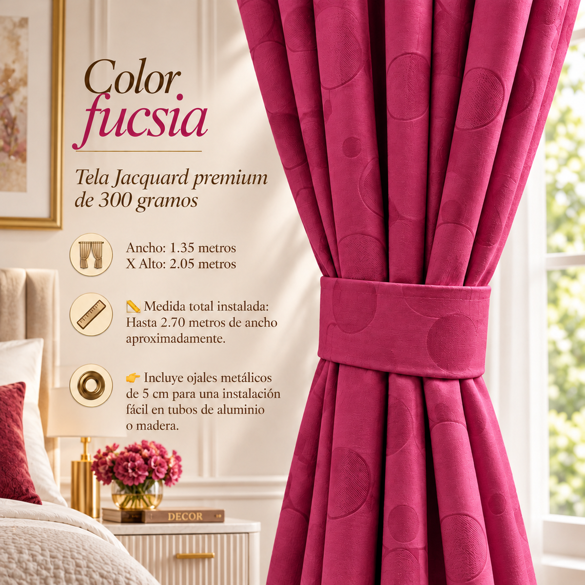 CORTINAS JACQUARD PREMIUM 300g | Elegancia, privacidad y descanso