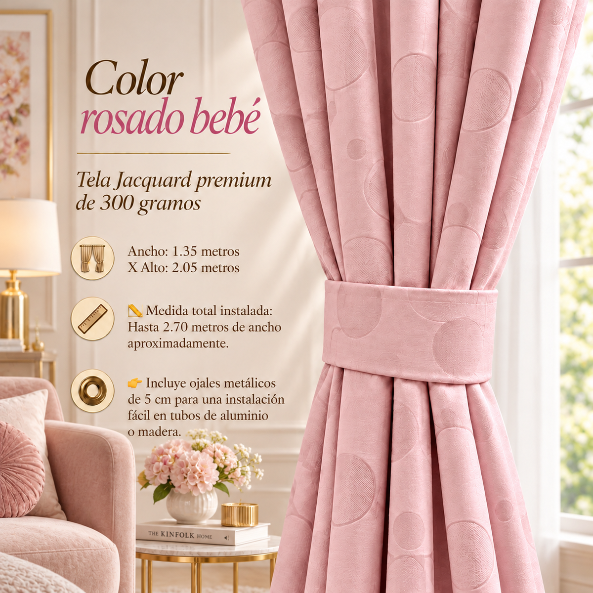 CORTINAS JACQUARD PREMIUM 300g | Elegancia, privacidad y descanso