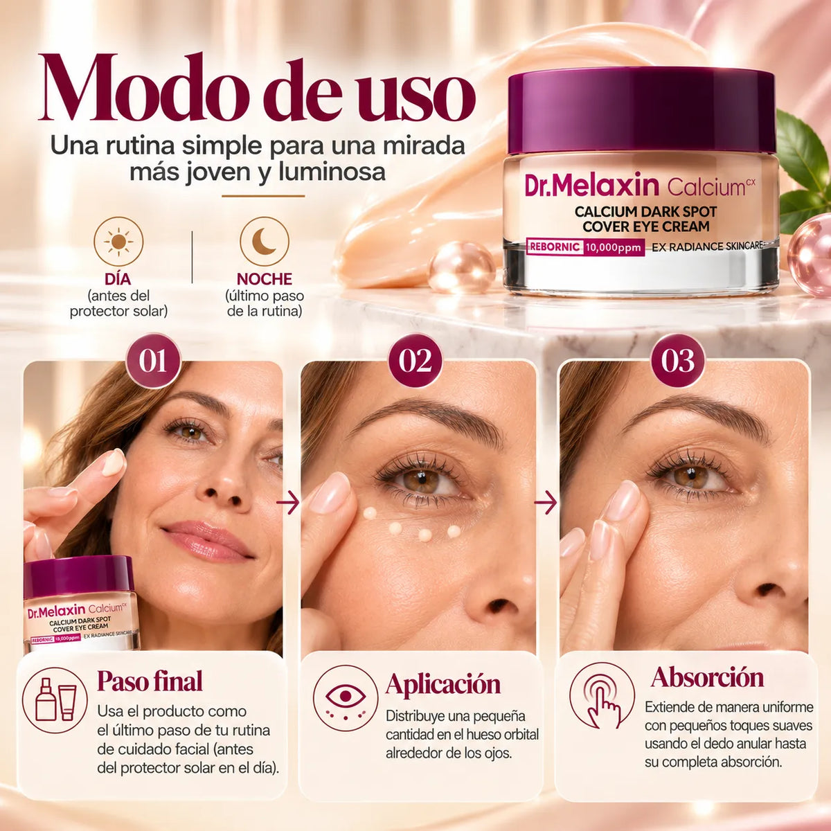 Dr. Melaxin™ Calcium | Crema antiedad y eliminación de ojeras
