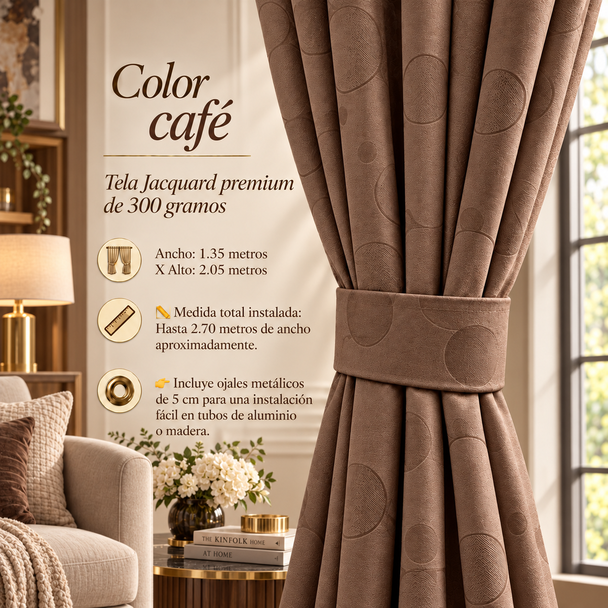 CORTINAS JACQUARD PREMIUM 300g | Elegancia, privacidad y descanso