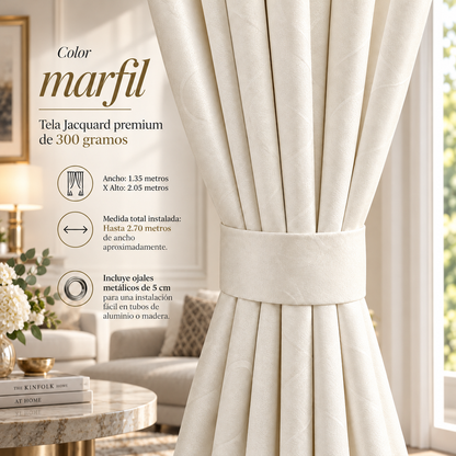 CORTINAS JACQUARD PREMIUM 300g | Elegancia, privacidad y descanso