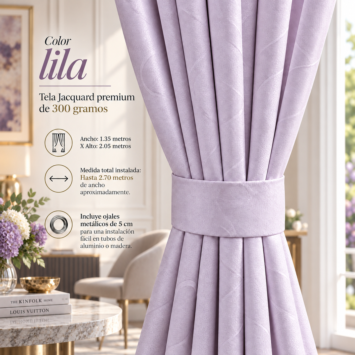 CORTINAS JACQUARD PREMIUM 300g | Elegancia, privacidad y descanso