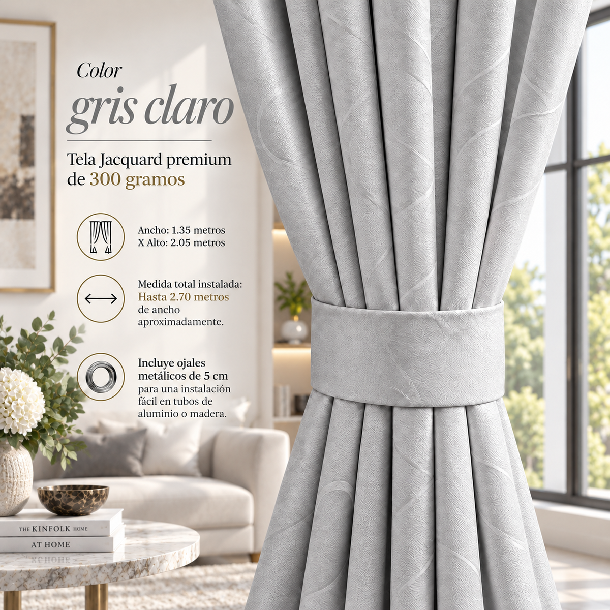 CORTINAS JACQUARD PREMIUM 300g | Elegancia, privacidad y descanso