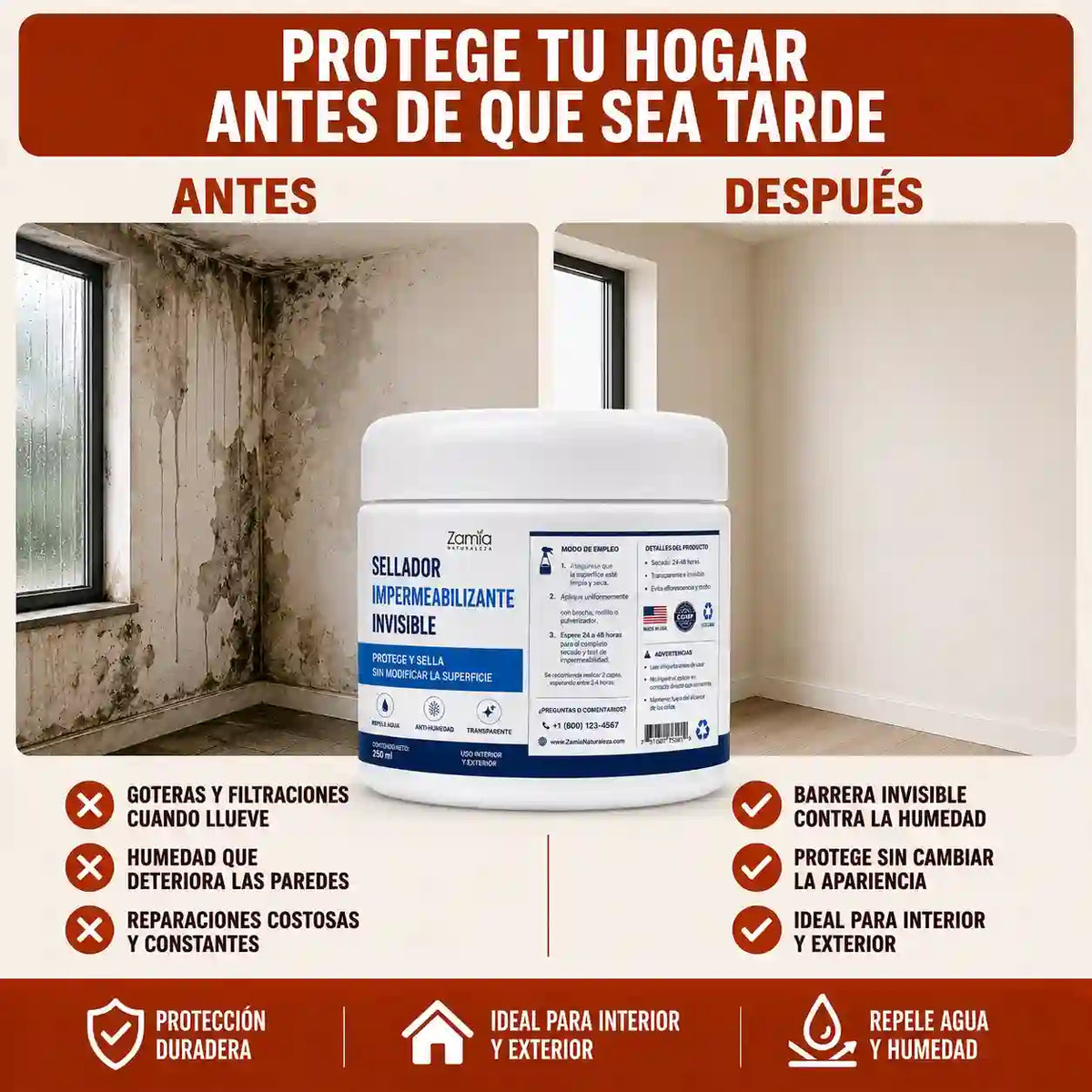 SelloInvisible™ | Impermeabiliza tus superficies sin alterar su color ni textura