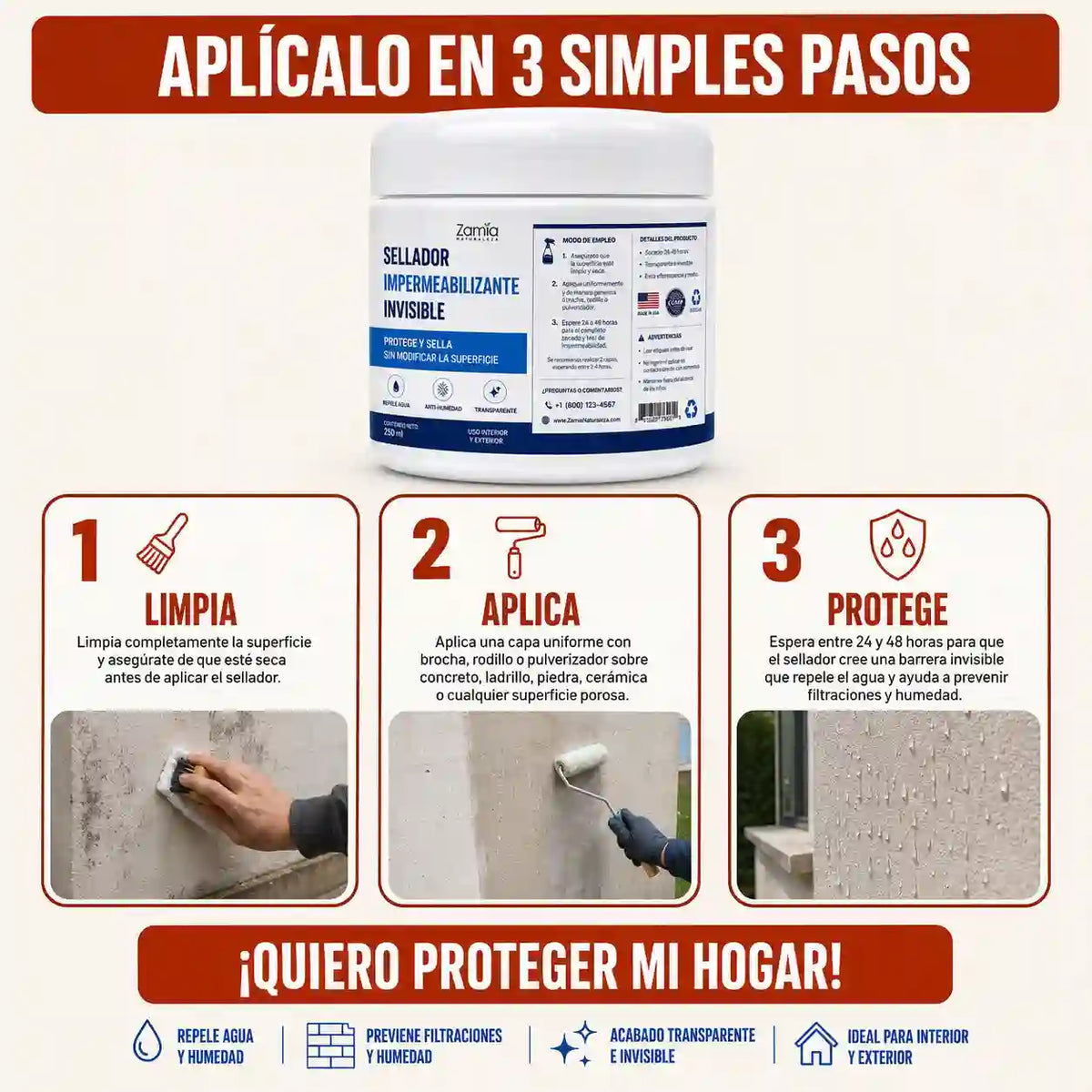 SelloInvisible™ | Impermeabiliza tus superficies sin alterar su color ni textura