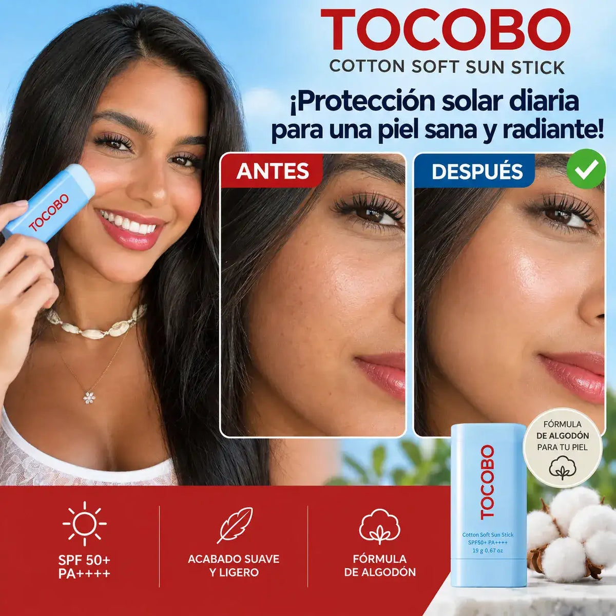 TOCOBO Stick™ | Protección SPF50+ sin sensación grasa