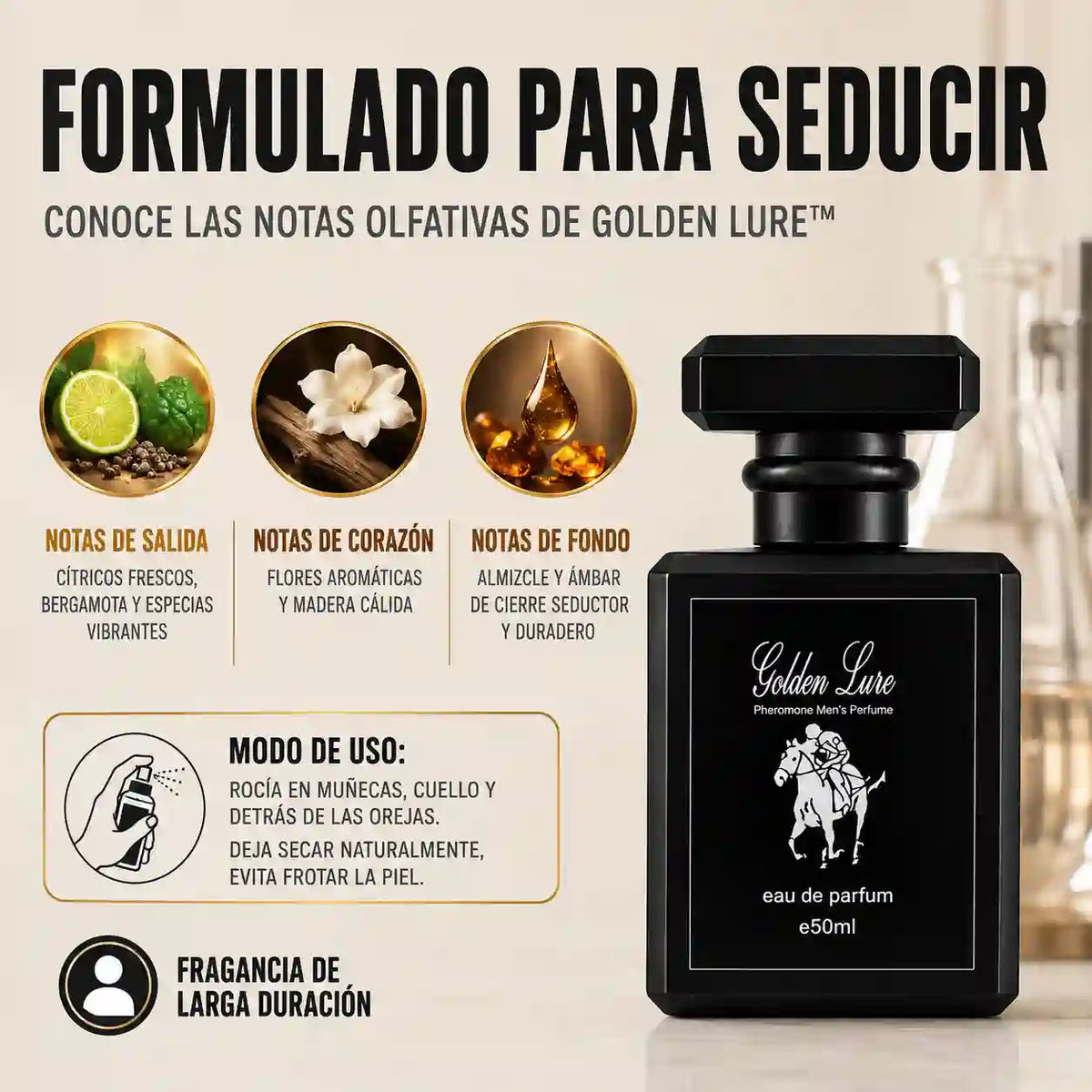 Golden Lure™ | Perfume con Feromonas que Aumenta tu Atractivo
