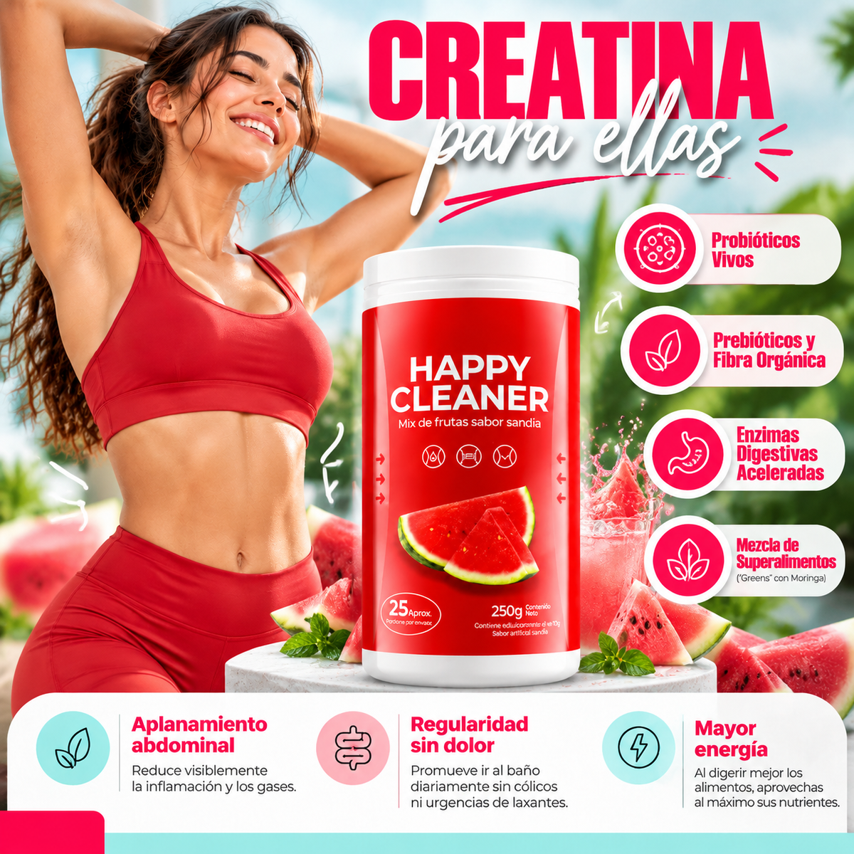Detox Happy Cleaner | Suplemento Digestivo en polvo y Probióticos