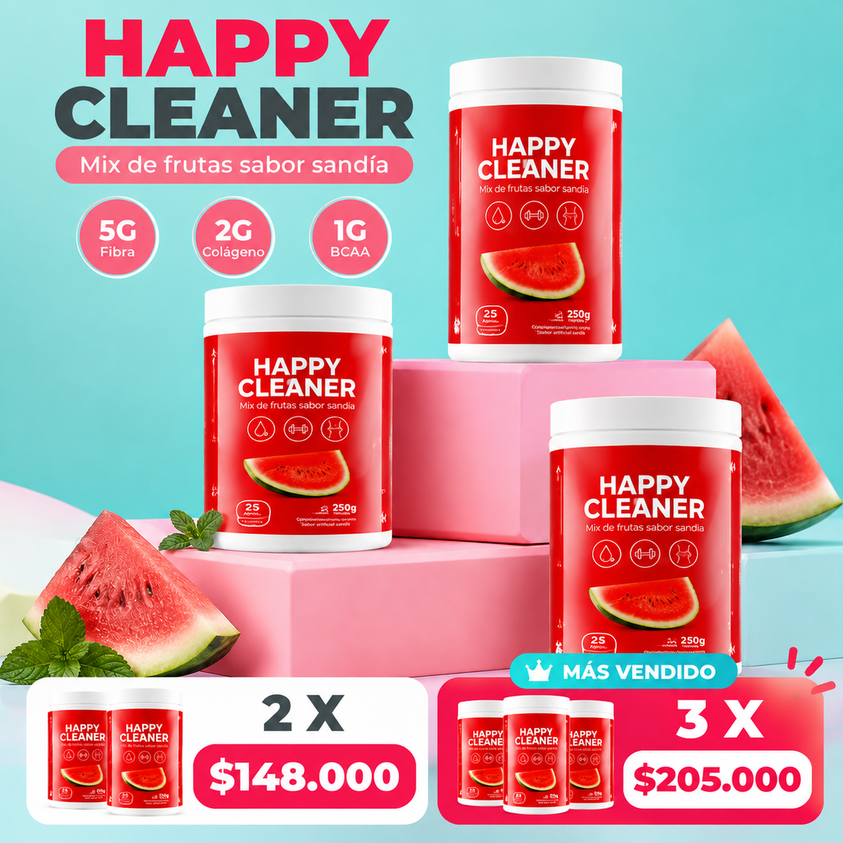 Detox Happy Cleaner | Suplemento Digestivo en polvo y Probióticos