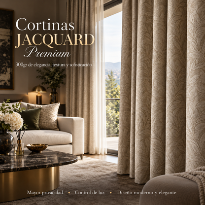 CORTINAS JACQUARD PREMIUM 300g | Elegancia, privacidad y descanso