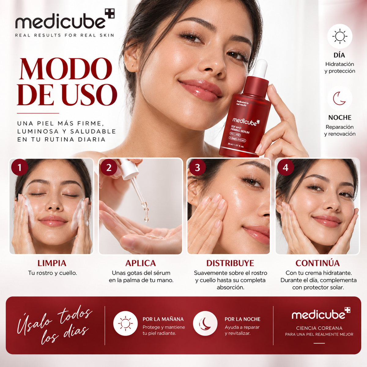 Serum Facial Antiedad EGF/NAD+ 30 ML | REAFIRMANTE Y ANTIARRUGAS