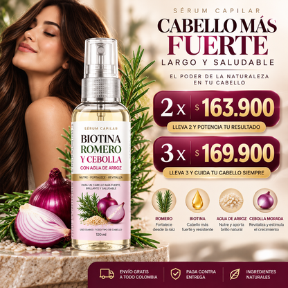SÉRUM CAPILAR DE ROMERO A BASE DE AGUA DE ARROZ | NUTRE Y REVITALIZA