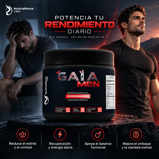 Gaia Men™ Ashwagandha | Elimina el estrés que te agota y recupera tu energía de forma natural