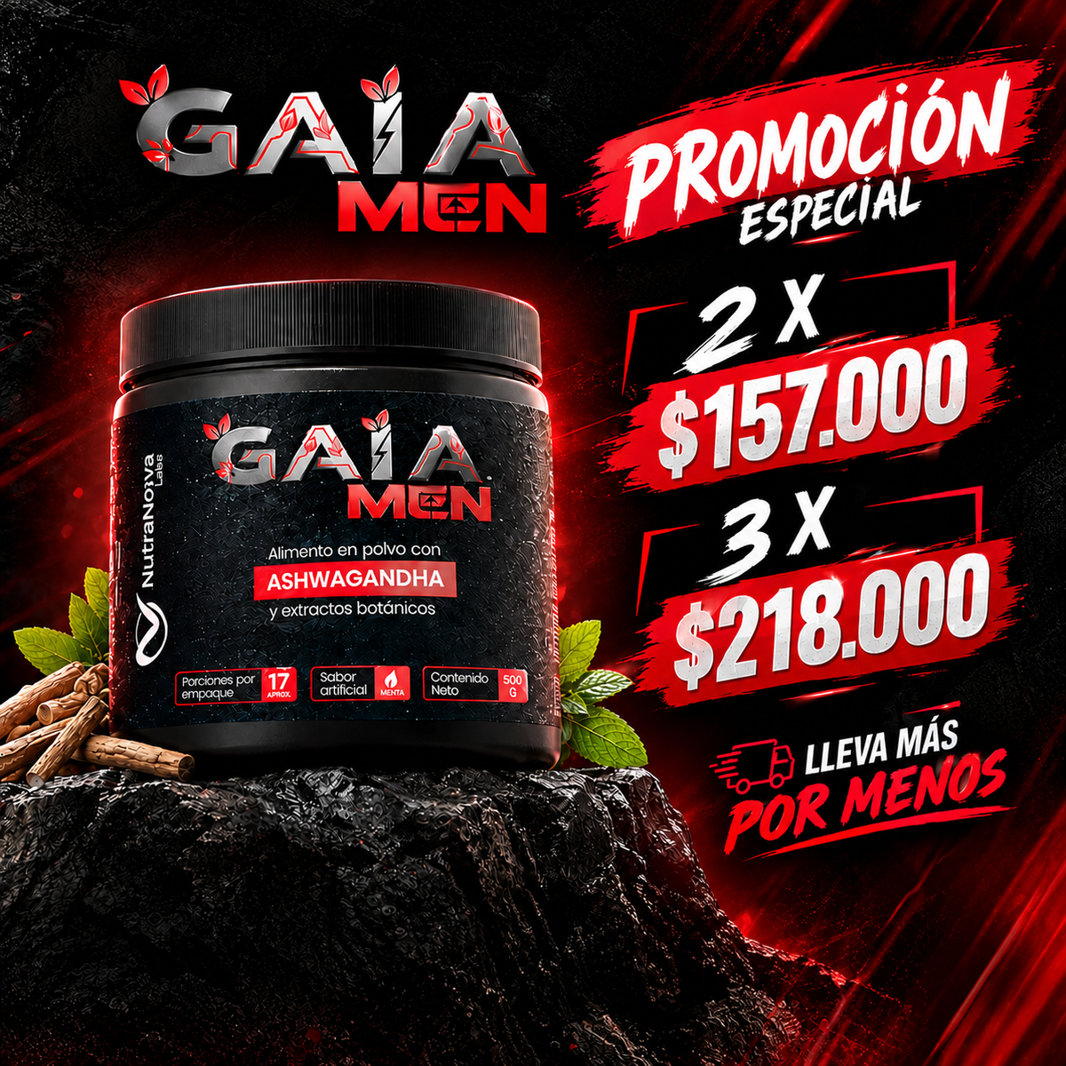 ASHWGANDHA EN POLVO PARA HOMBRES | GAIA MEN NUTRA NOVA