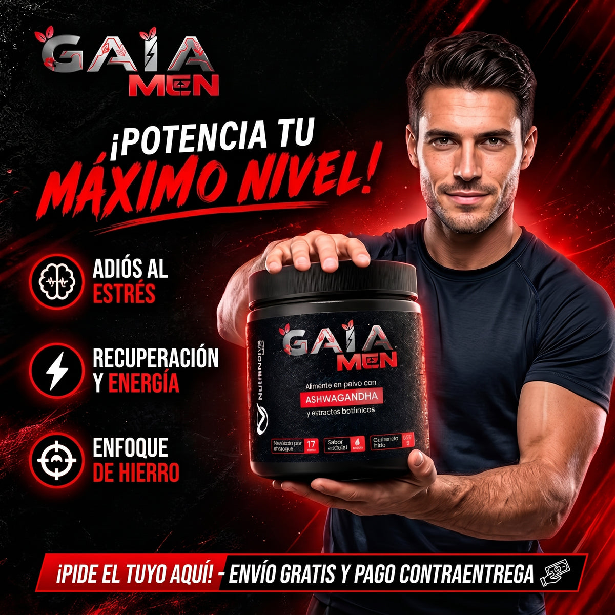 ASHWGANDHA EN POLVO PARA HOMBRES | GAIA MEN NUTRA NOVA