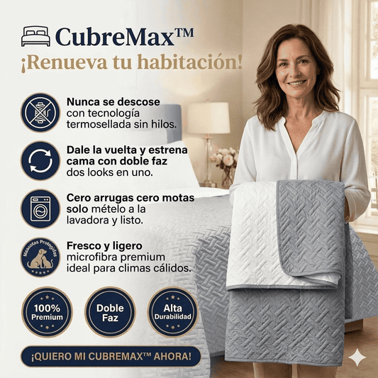 CubreMax™ - Cubrecama de microfibra termosellada Premium: Duradera, suave y fresca