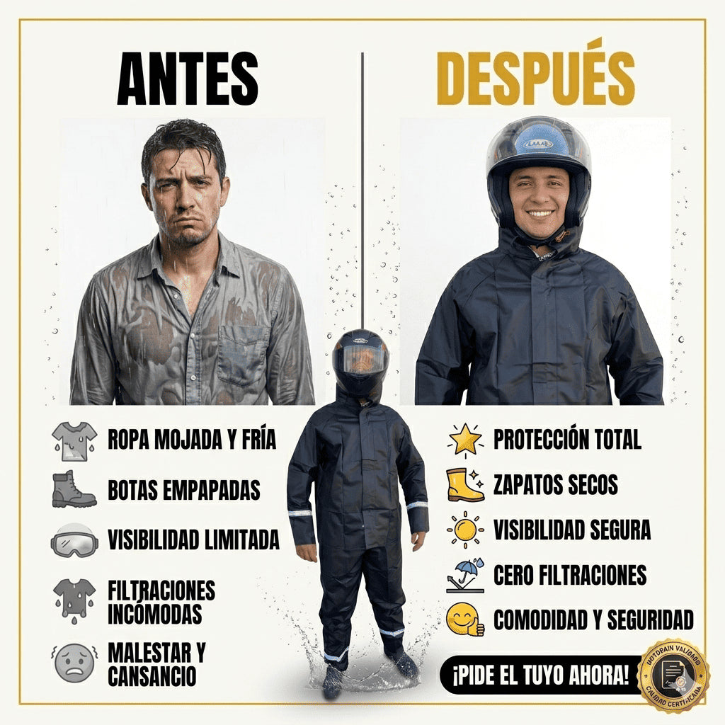 MOTORAIN™|TU IMPERMEABLE INDESTRUCTIBLE PARA MOTO: Ligero, Seguro, Resistente