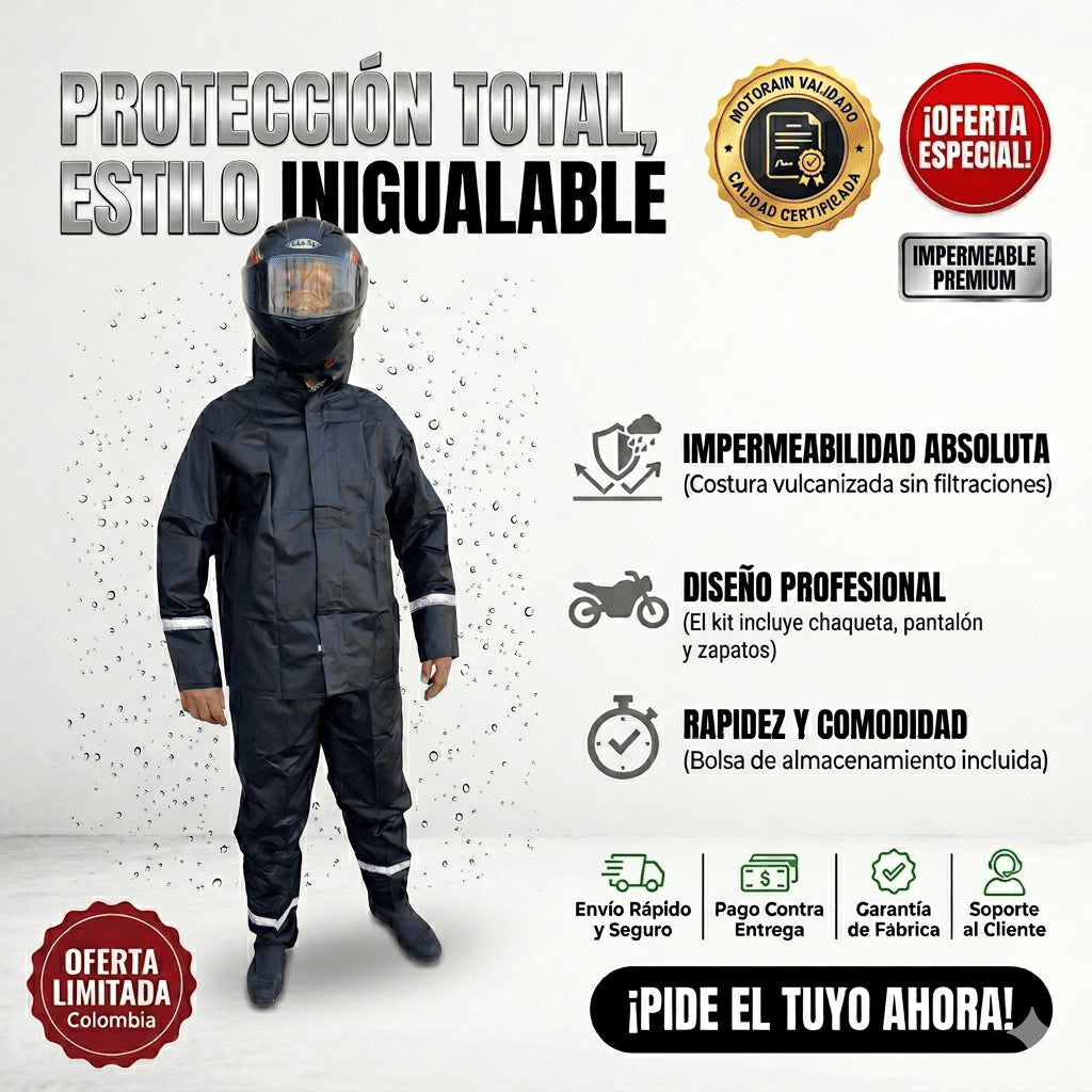 MOTORAIN™|TU IMPERMEABLE INDESTRUCTIBLE PARA MOTO: Ligero, Seguro, Resistente