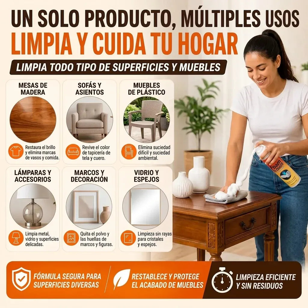 FoamCleaner™ | Elimina manchas imposibles de tus muebles al instante sin esfuerzo