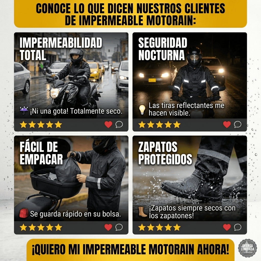 MOTORAIN™|TU IMPERMEABLE INDESTRUCTIBLE PARA MOTO: Ligero, Seguro, Resistente