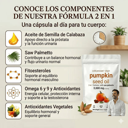 Prostaliv™ Salud prostática y cabello fuerte.