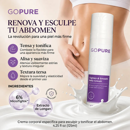 GOPURE™ | Reafirma y alisa la piel de todo tu abdomen sin tratamientos