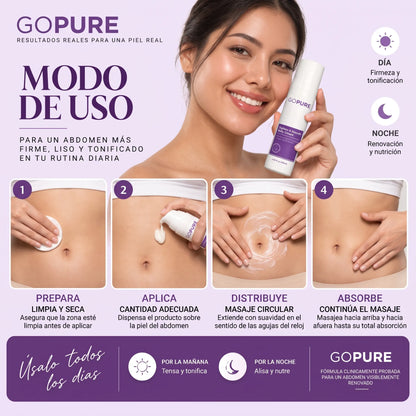 GOPURE™ | Reafirma y alisa la piel de todo tu abdomen sin tratamientos