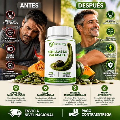 Semillas de calabaza premium NutraNova Labs | Salud Prostática